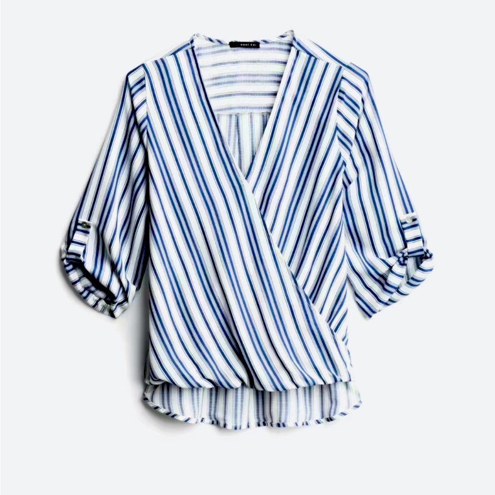 West Kei Striped wrap blouse size XXL